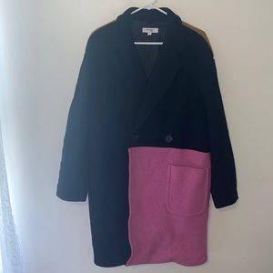 Peter Som Color Block Wool Coat